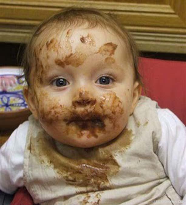 Chocolate Eating Face Funny Child Image