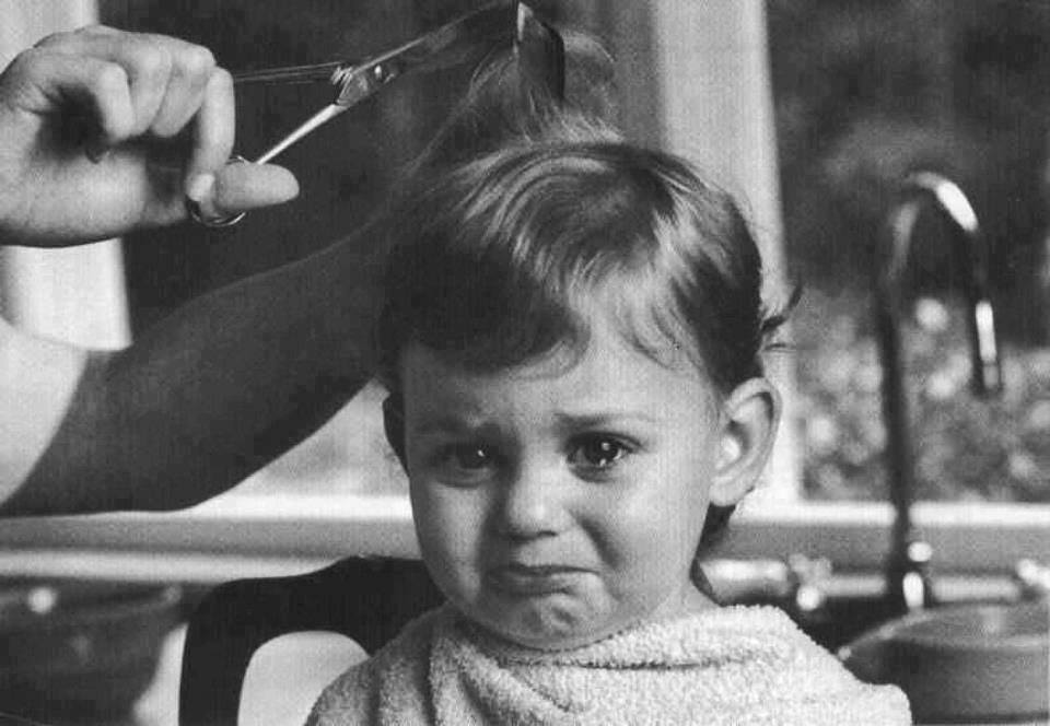 Crying Child Haircut Funny Image