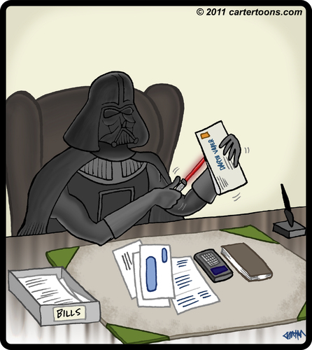 Darth Vader In Office Funny Cartoon