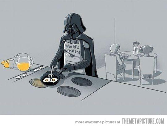 Darth Vader Making Omelet Funny Cartoon Picture