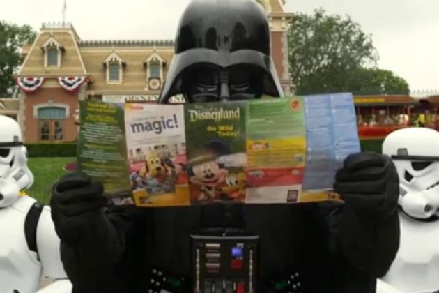 Darth Vader Reading Disneyland Pamphlet Funny Picture