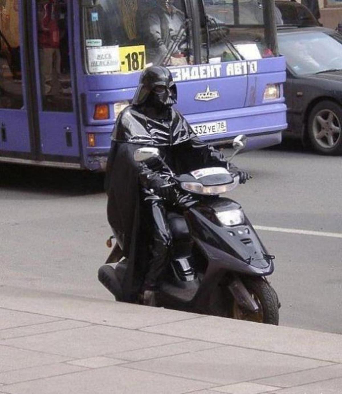 Darth Vader Riding Scooter Funny Picture