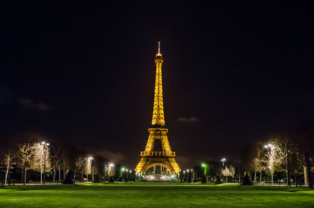 Eiffel Tower at night |by Alexander Kachkaev