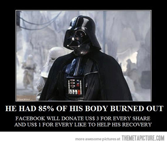Funny Darth Vader Suit Facebook Poster