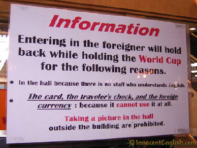Funny English Information Picture
