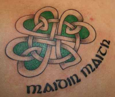 Green And Grey Ink Celtic Love Tattoo Image