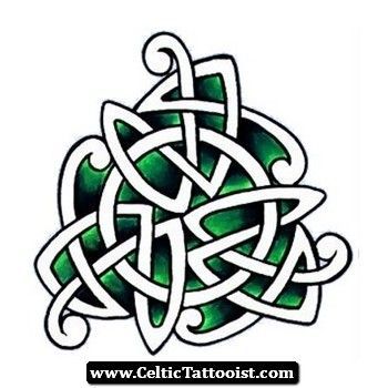 Green Ink Celtic Knot Tattoo Design