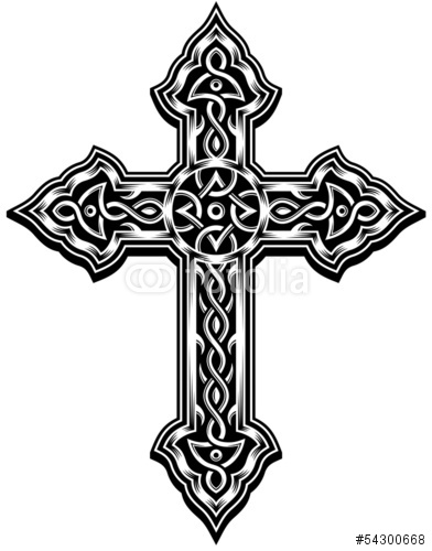 Grey And Black Celtic Cross Tattoo Design Idea