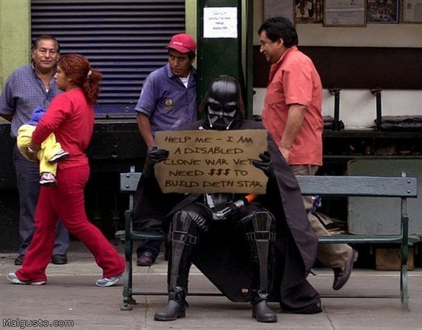 Help Me I Am A Disabled Funny Funny Darth Vader Picture