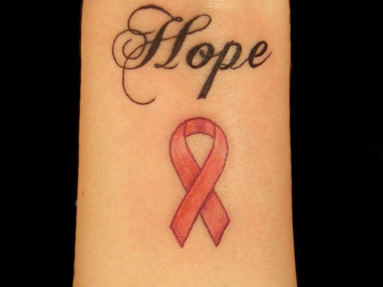 Hope - Pink Breast Cancer Logo Tattoo Design