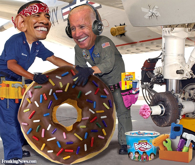 Joe Biden And Obama Working On Military Jets Funny Picture
