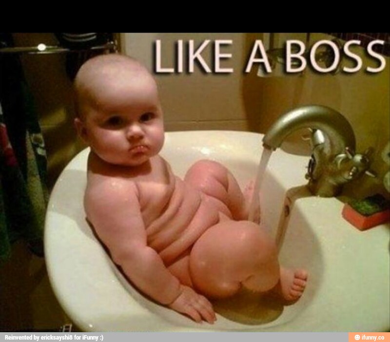 Like A Boss Funny Child In Sink Funny Picture