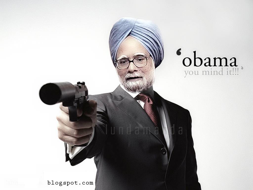 Manmohan Singh With Gun Funny Gangster Picture