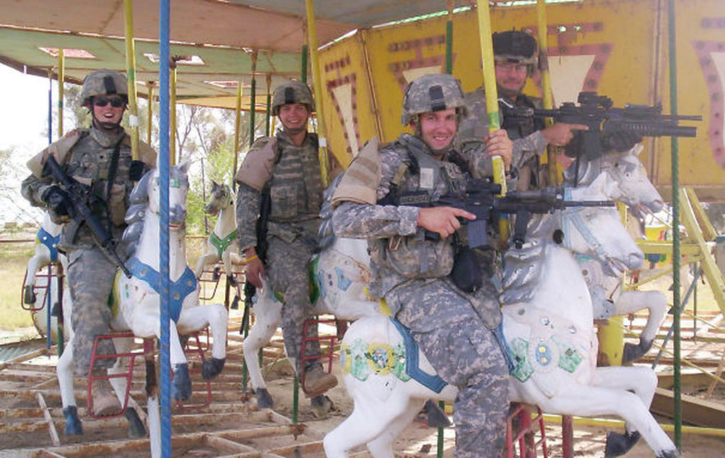 Military On Swing Funny Image