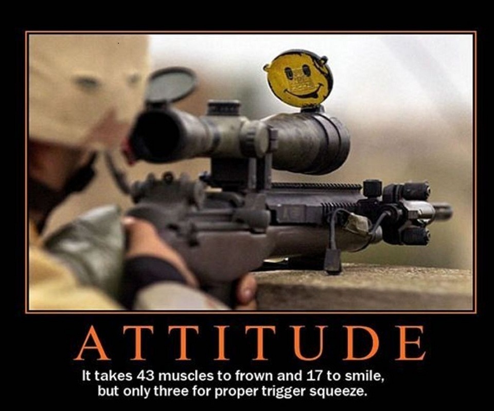 Military With Emoticons Gun Funny Picture