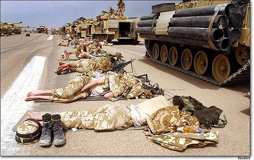 Military Men Funny Sleeping Picture