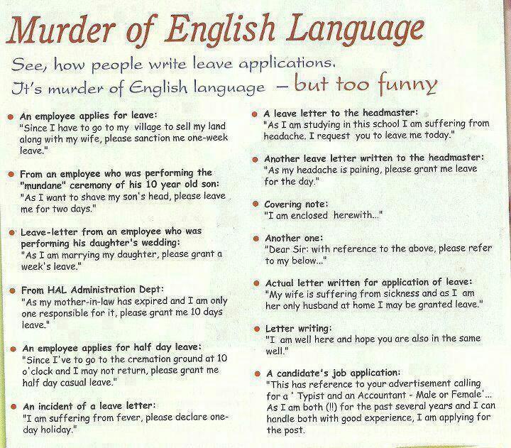 Murder Of English Language Funny Image