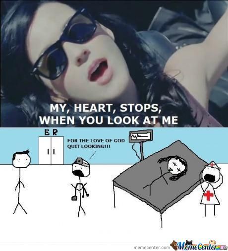 My Heart Stops When You Look At Me Funny Ouch Image