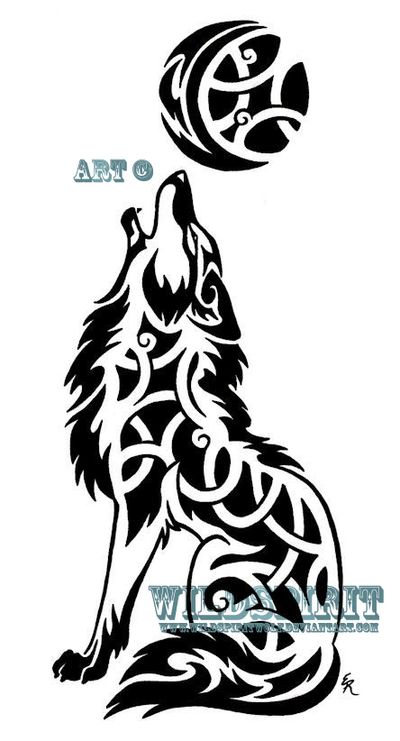 Nice Howling Celtic Wolf Tattoo Design Idea