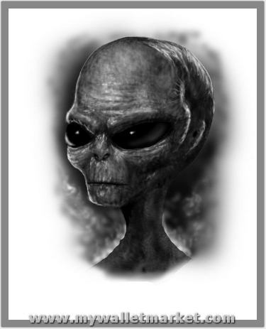 Real Alien Head Tattoo Design Sample