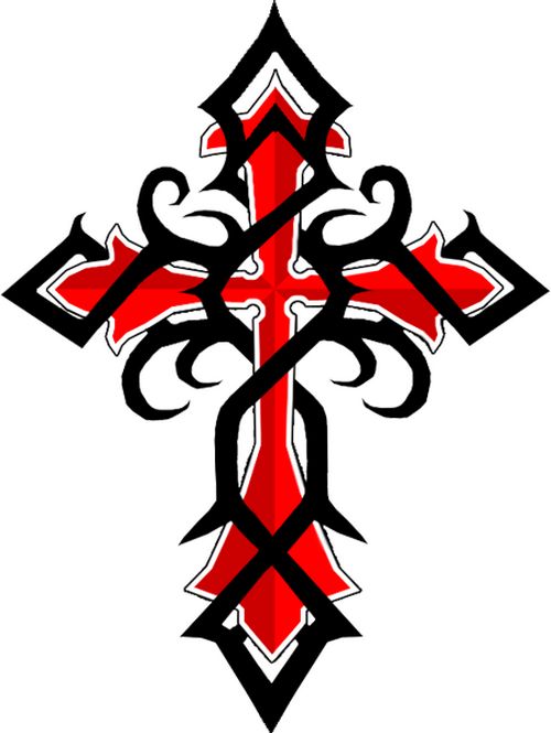 Red Cross And Celtic Cross Tattoo Design