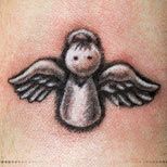 Small Open Winged Flying Angel Tattoo