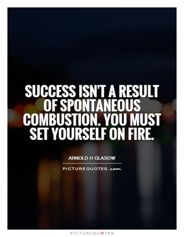 Success isn't a result of spontaneous combustion. You must set yourself on fire (8)