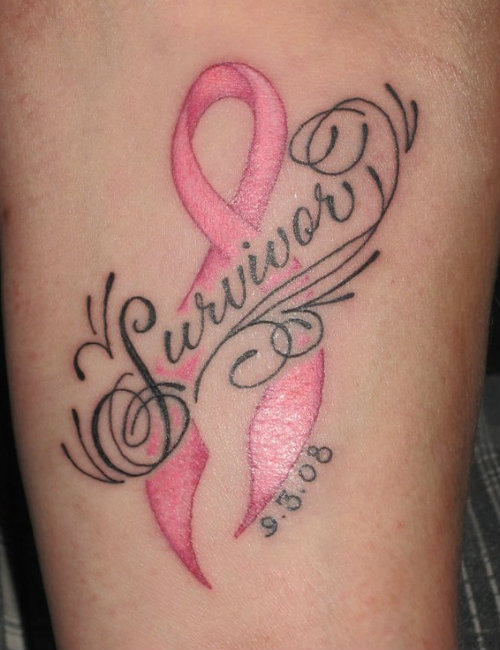 Survivor - Memorial Breast Cancer Logo Tattoo Design