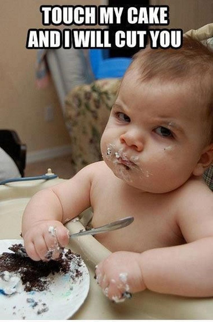 Touch My Cake And I Will Cut You Funny Angry Child Image