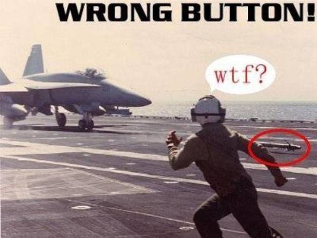 Wrong Button Funny Military Picture