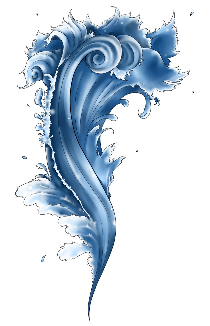 Amazing Blue Ink Water Ink Tattoo Design