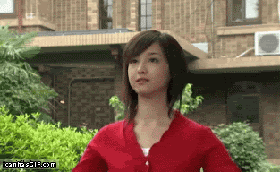 Asian Girl Try To Catch Ball Funny Gif
