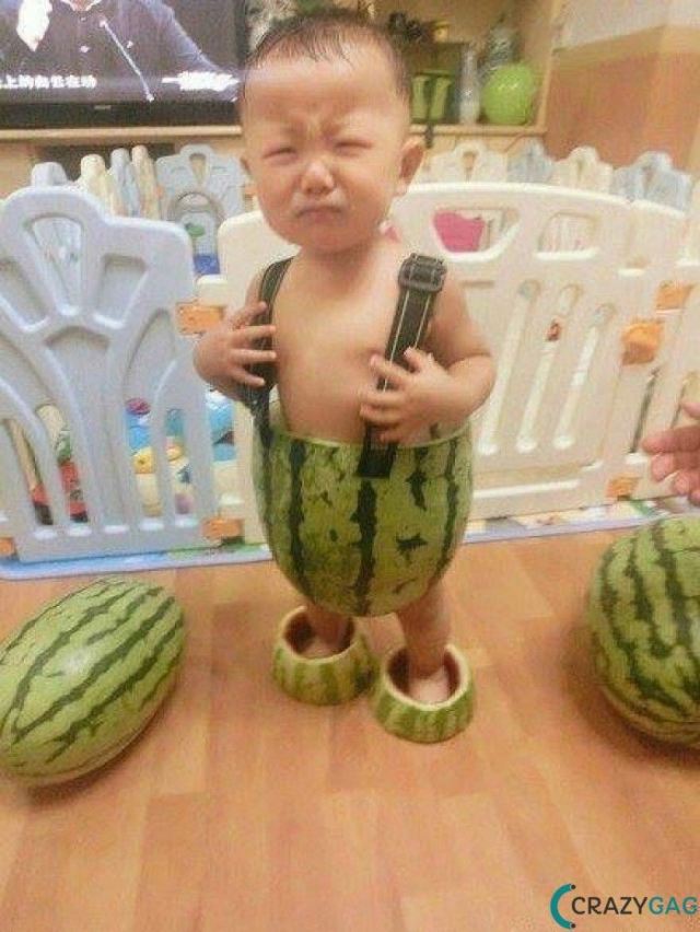 Baby In Watermelon Dress Picture