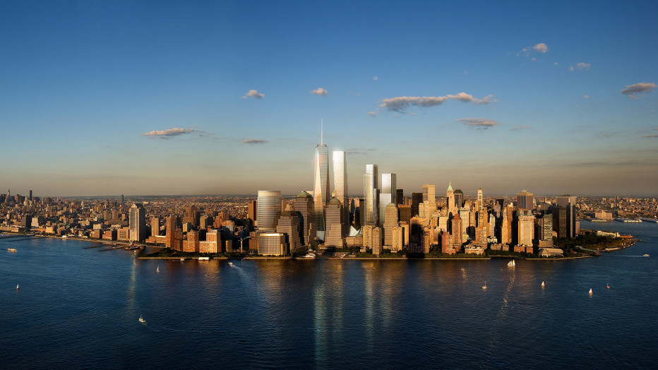 Beautiful View of One World Trade Center and New York City