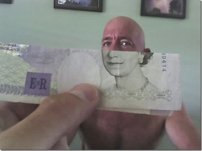 Currency Note Man Funny Unusual Angle Face Picture