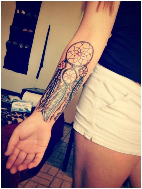 Dreamcatcher Tattoo On Right Arm