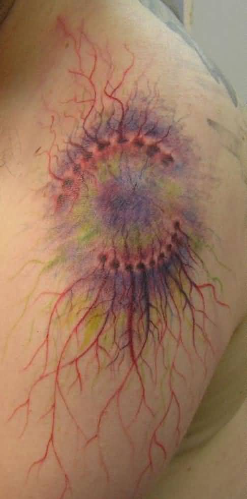 Funny Zombie Bite Tattoo Design