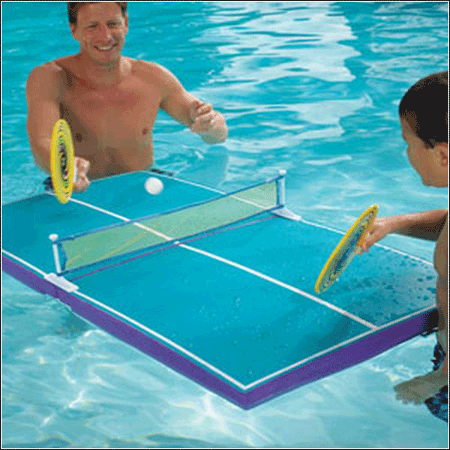 Guys Playing Table Tennis In Swimming Pool Funny Picture