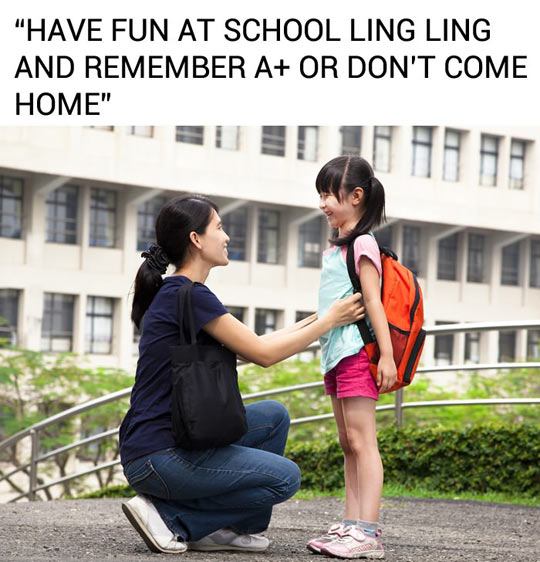 Have Fun At School Ling Ling Funny Asian Picture