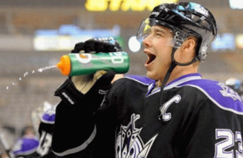 Ice Hockey Player Drinking Water Funny Picture