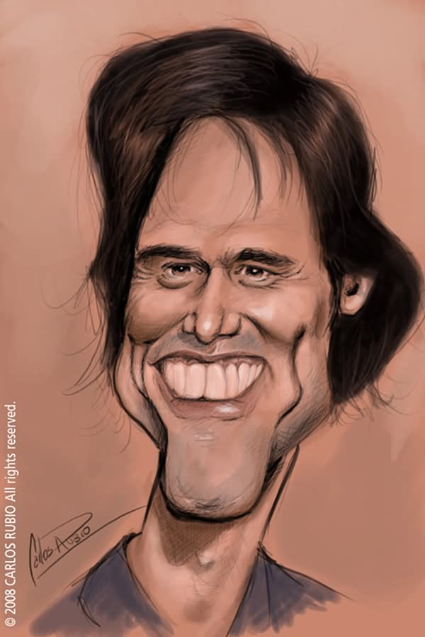 Jim Carrey Caricatures Face Funny Cartoon Painting