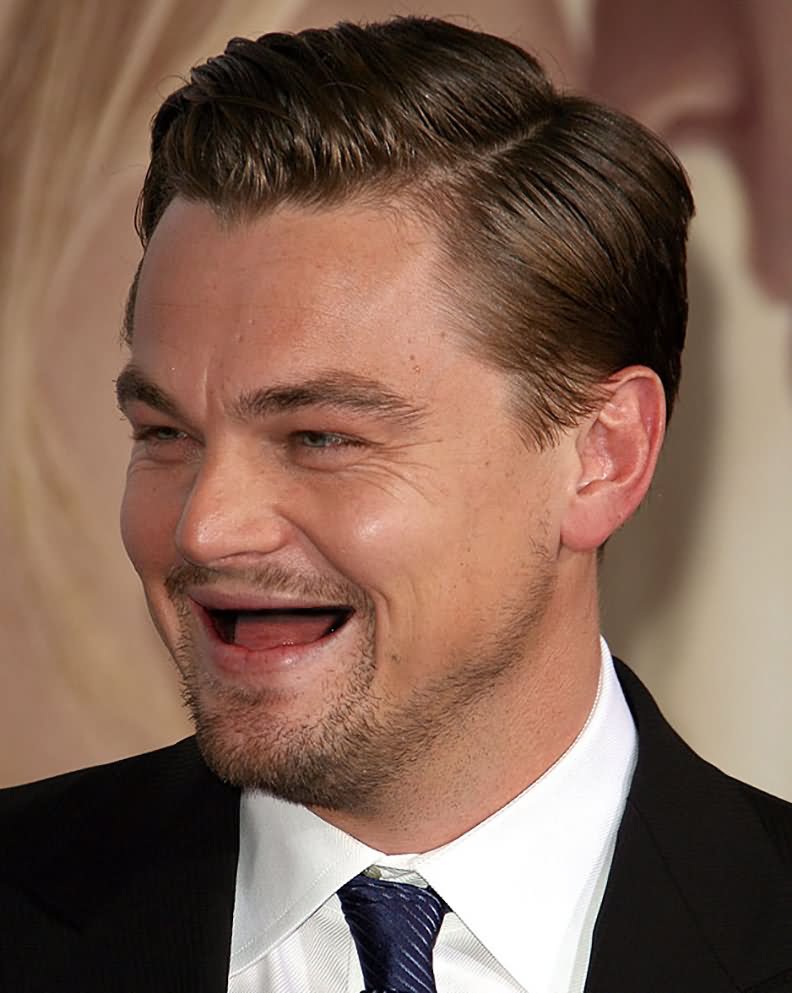 Leonardo DiCaprio Laughing Without Teeth Funny Celebrity