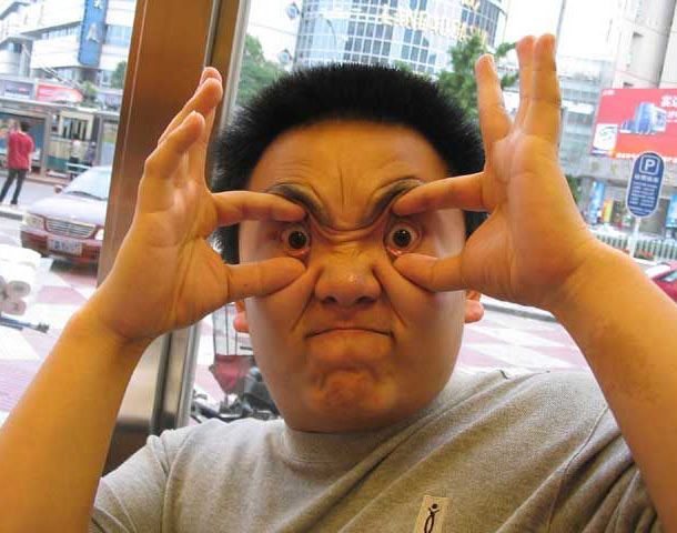 Man Making Weird Eyes Funny Asian Picture