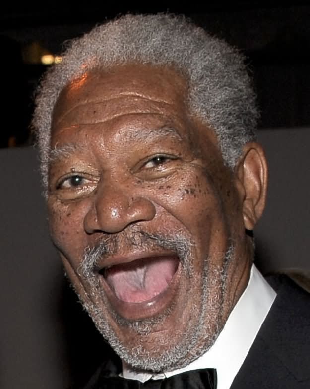 Morgan Freeman Laughing Without Teeth Funny Picture