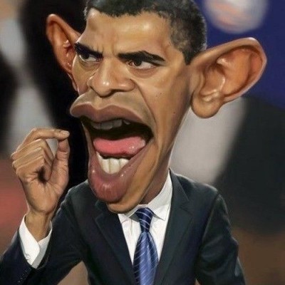 Obama Caricatures Face Funny Celebrity Picture