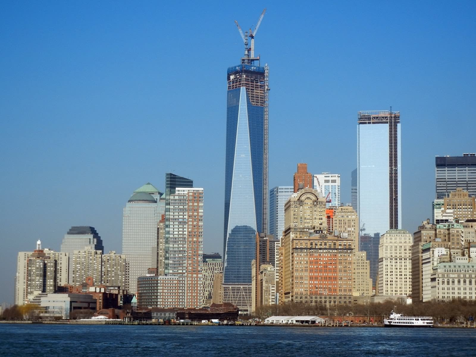One World Trade Center, during final stage of construction