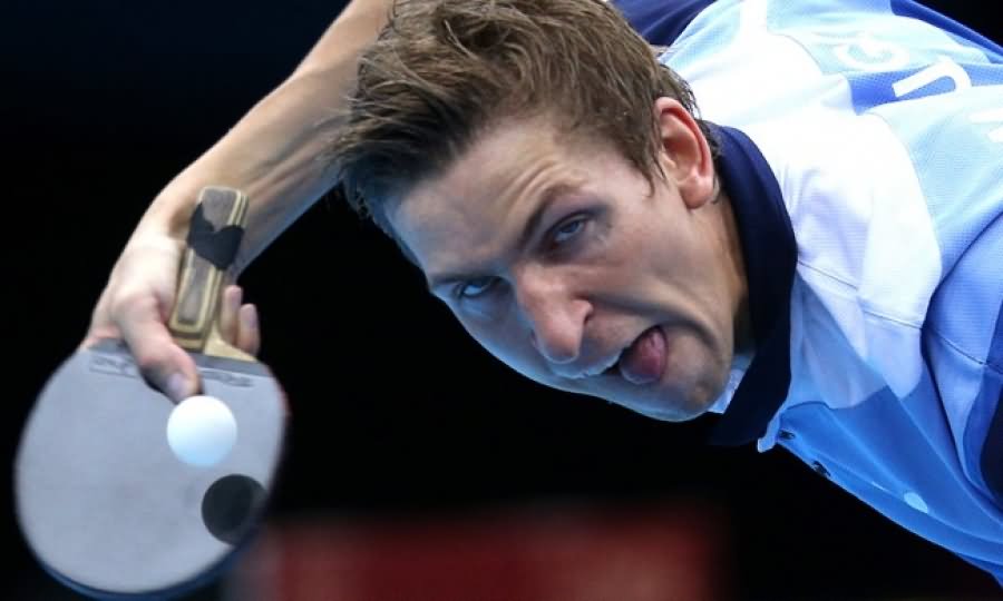 Player With Funny Table Tennis Bat
