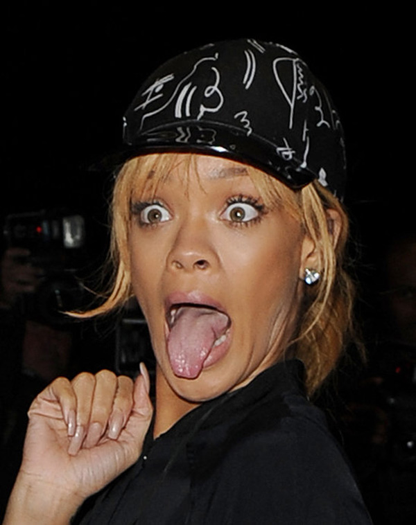 Rihanna Showing Tongue Funny Celebrity