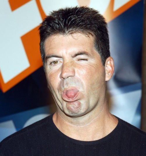 Simon Cowell Shoeing Tongue Funny Celebrity