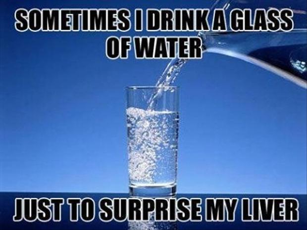 Sometimes I Drink A Glass Of Water Funny Meme Picture